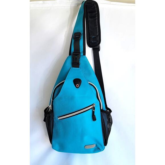 Mosiso Men Women Blue Sling Backpack Cross body - Picture 1 of 10